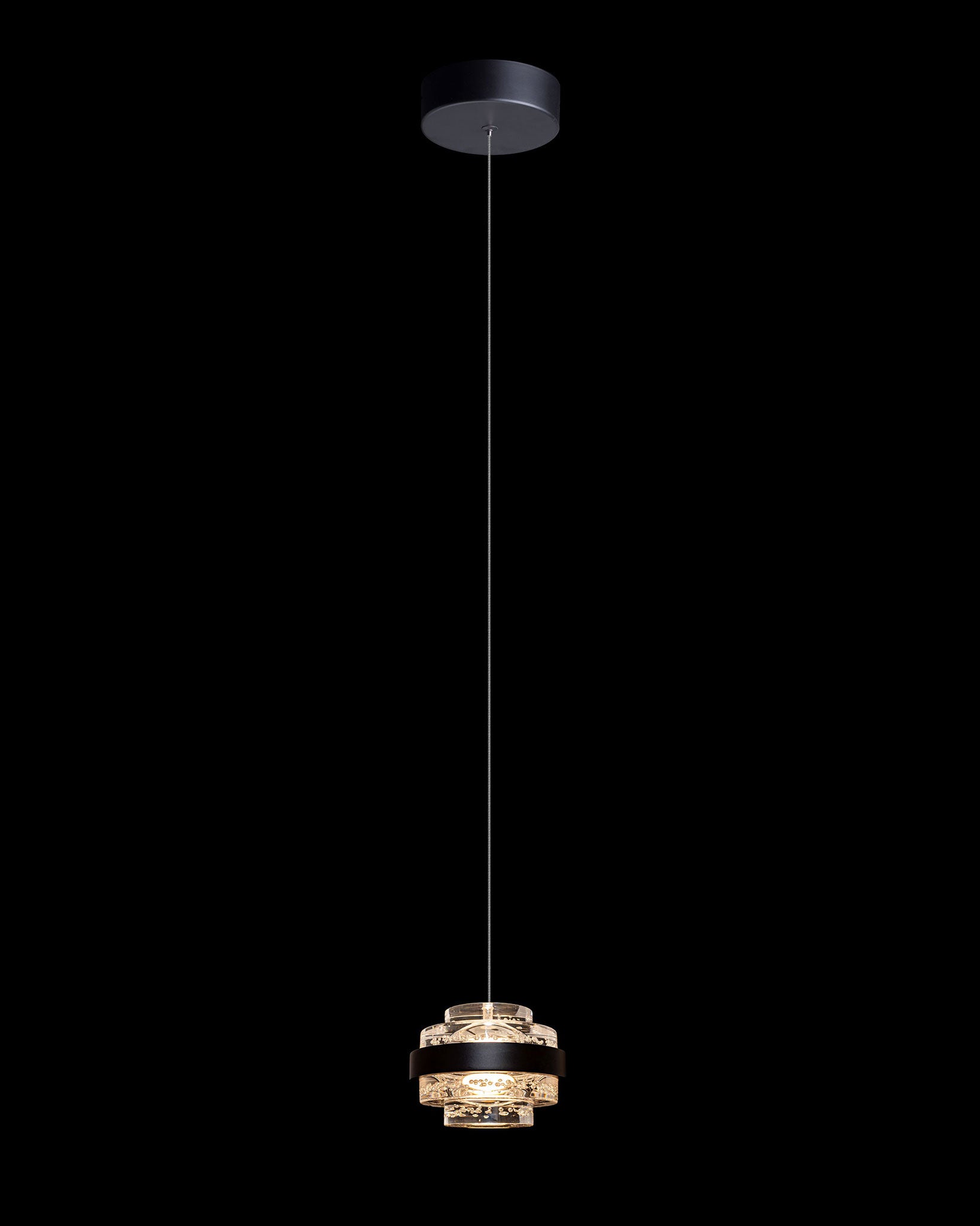 Geo LED Single IP44 Champagne Pendant Matt Black Dimmable geo  ceiling-pendant-lights  Bedroom  Lounge  Kitchen  Hallway  Bathroom MD22030002-1AMB illuminati light