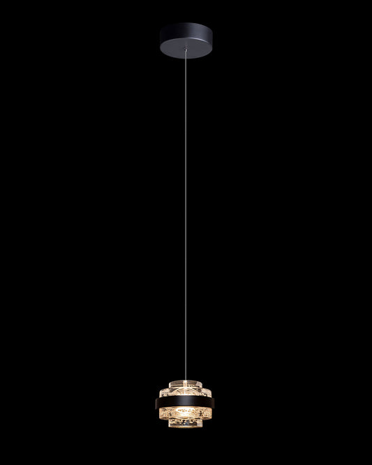 Geo LED Single IP44 Champagne Pendant Matt Black Dimmable geo  ceiling-pendant-lights  Bedroom  Lounge  Kitchen  Hallway  Bathroom MD22030002-1AMB illuminati light
