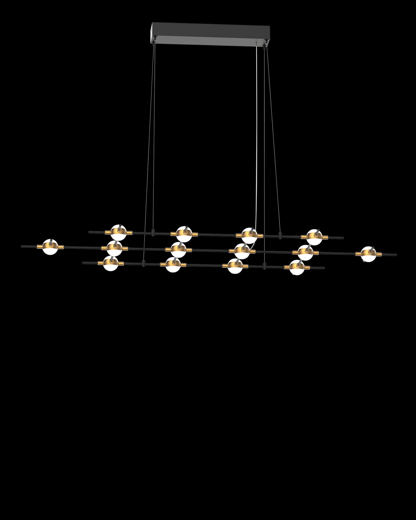 Molecular 14Lt Pendant Black With Gold Model G molecular ceiling-pendant-lights Bedroom Lounge Kitchen Hallway MD18001067-14GBG illuminati light