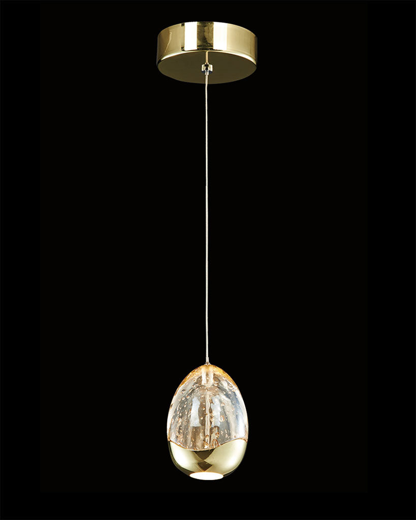 Terrene 1Lt Pendant Gold terrene ceiling-pendant-lights Bedroom Lounge Kitchen Hallway MD13003023-1AGOLD illuminati light