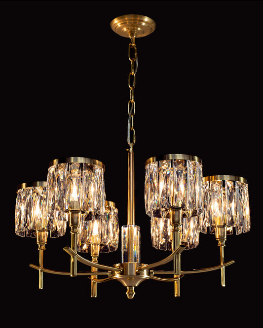 Opulence 6 Arm Chandelier Gold opulence  chandeliers  Bedroom  Lounge  Kitchen  Hallway MD737D-6ASG illuminati light