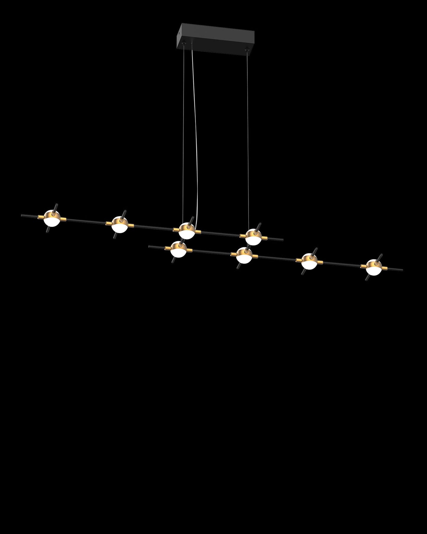 Molecular 8Lt Pendant Black With Gold Model B molecular ceiling-pendant-lights Bedroom Lounge Kitchen Hallway MD18001067-8BBG illuminati light