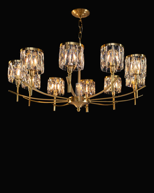 Opulence 10 Arm Chandelier Gold opulence  chandeliers  Bedroom  Lounge  Kitchen  Hallway MD737D-10ASG illuminati light
