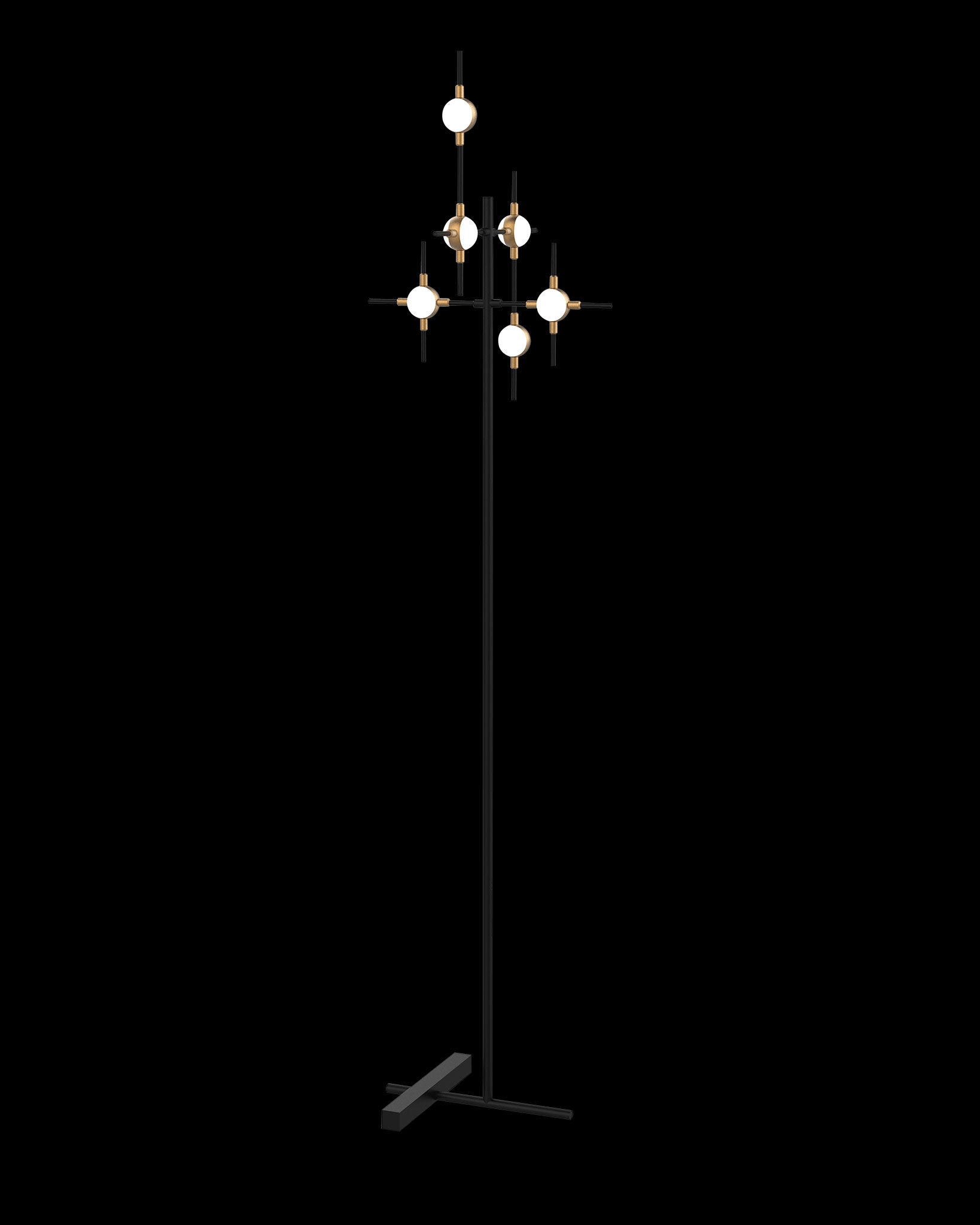 Molecular 6Lt Floor Lamp Black With Gold Model A molecular  floor-lights  Bedroom  Lounge  Kitchen  Hallway ML18001067-6ABG illuminati light