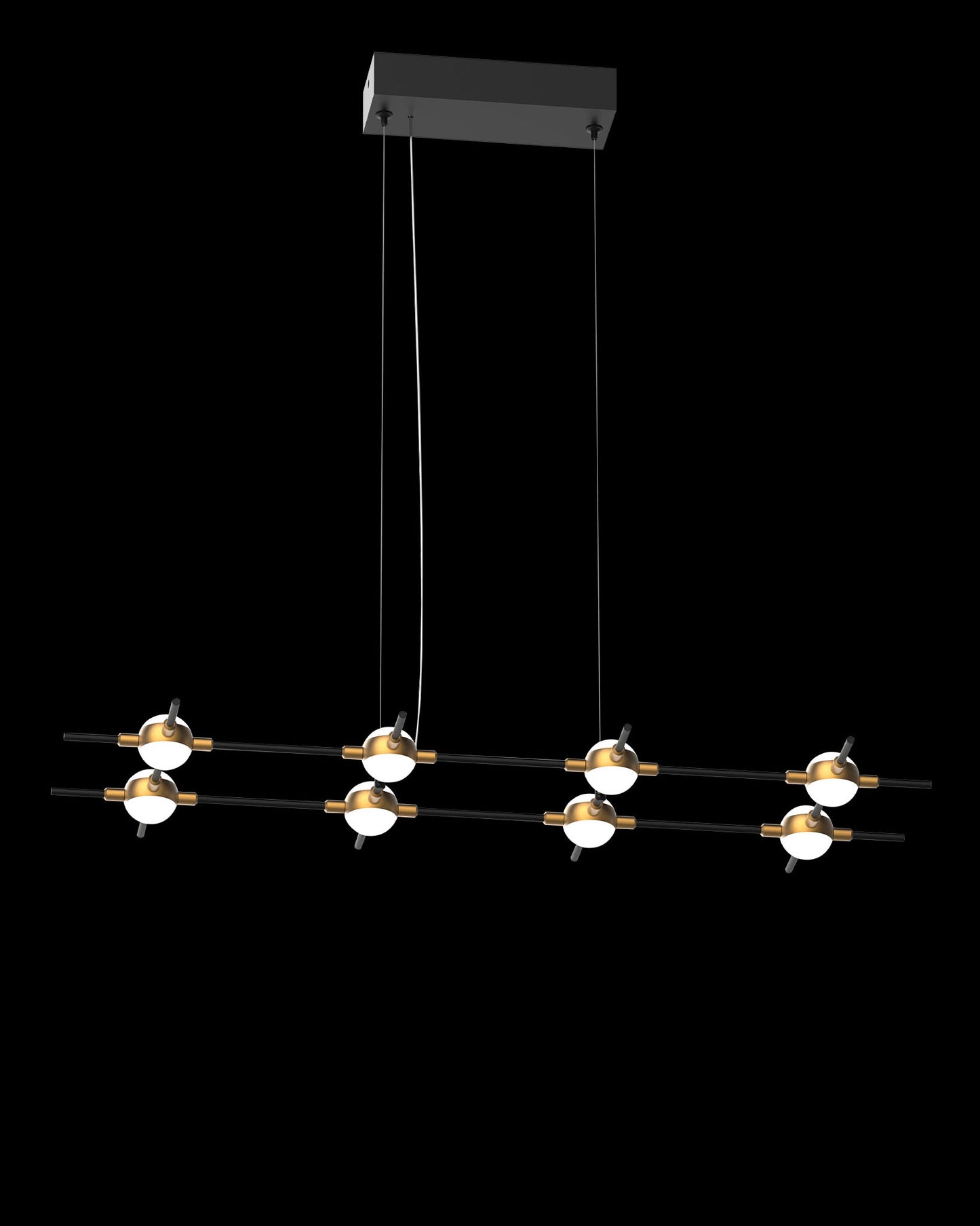 Molecular 8Lt Pendant Black With Gold Model A molecular ceiling-pendant-lights Bedroom Lounge Kitchen Hallway MD18001067-8ABG illuminati light