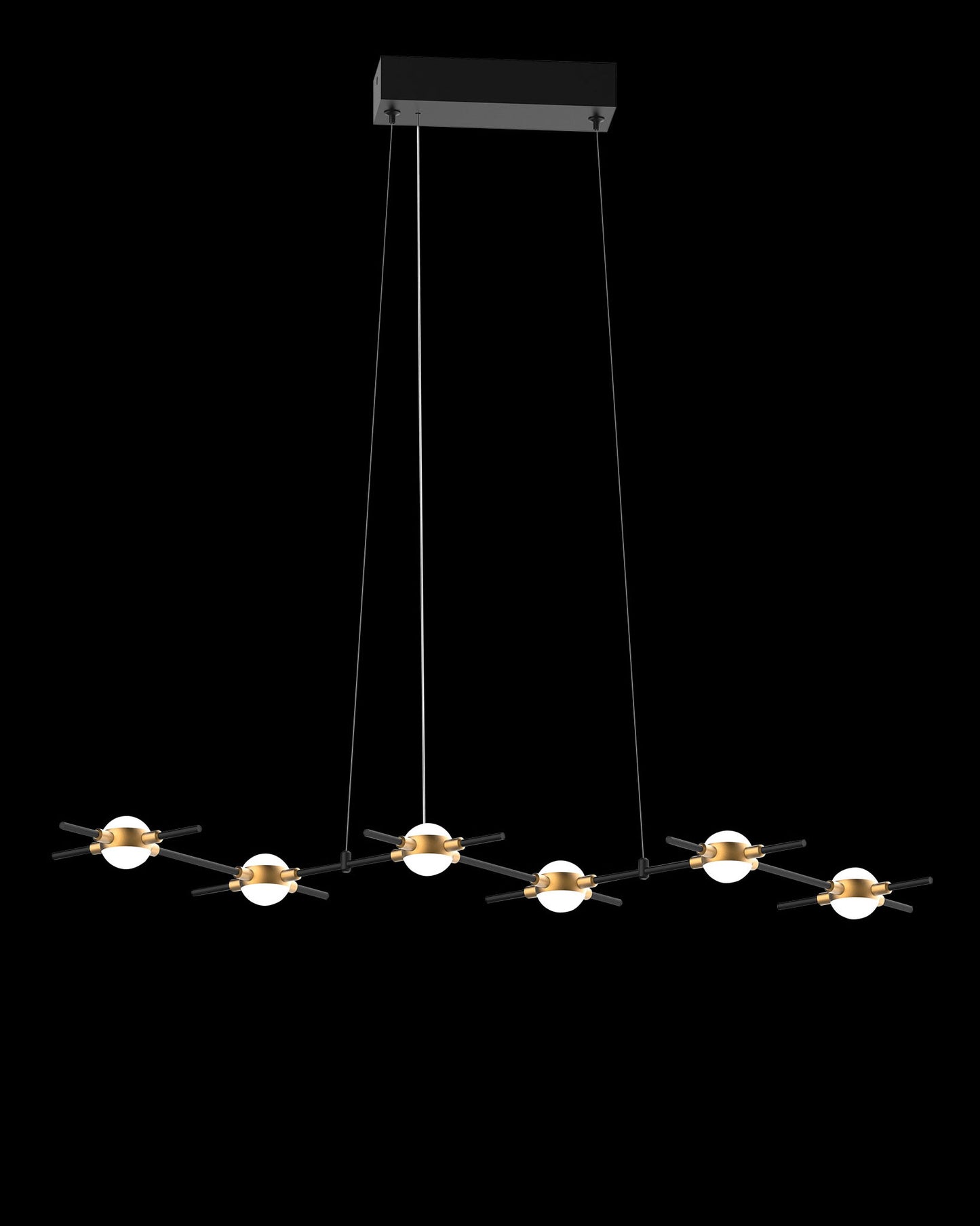 Molecular 6Lt Pendant Black With Gold Model D molecular ceiling-pendant-lights Bedroom Lounge Kitchen Hallway MD18001067-6DBG illuminati light