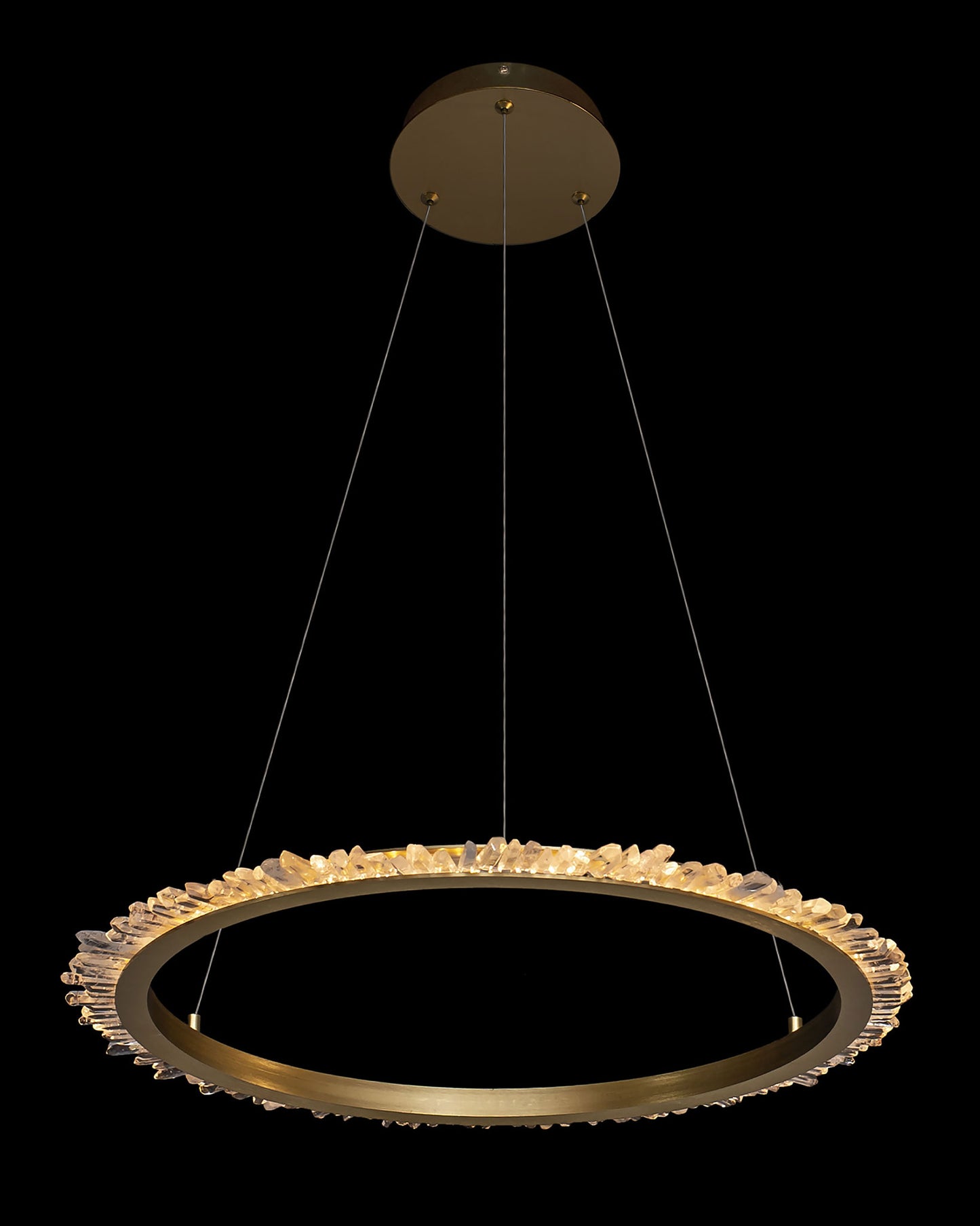 Quartz Halo Large Round Pendant 67.5cm Diam Satin Gold quartz-halo ceiling-pendant-lights Bedroom Lounge Kitchen Hallway MD20020154-1BSG illuminati light