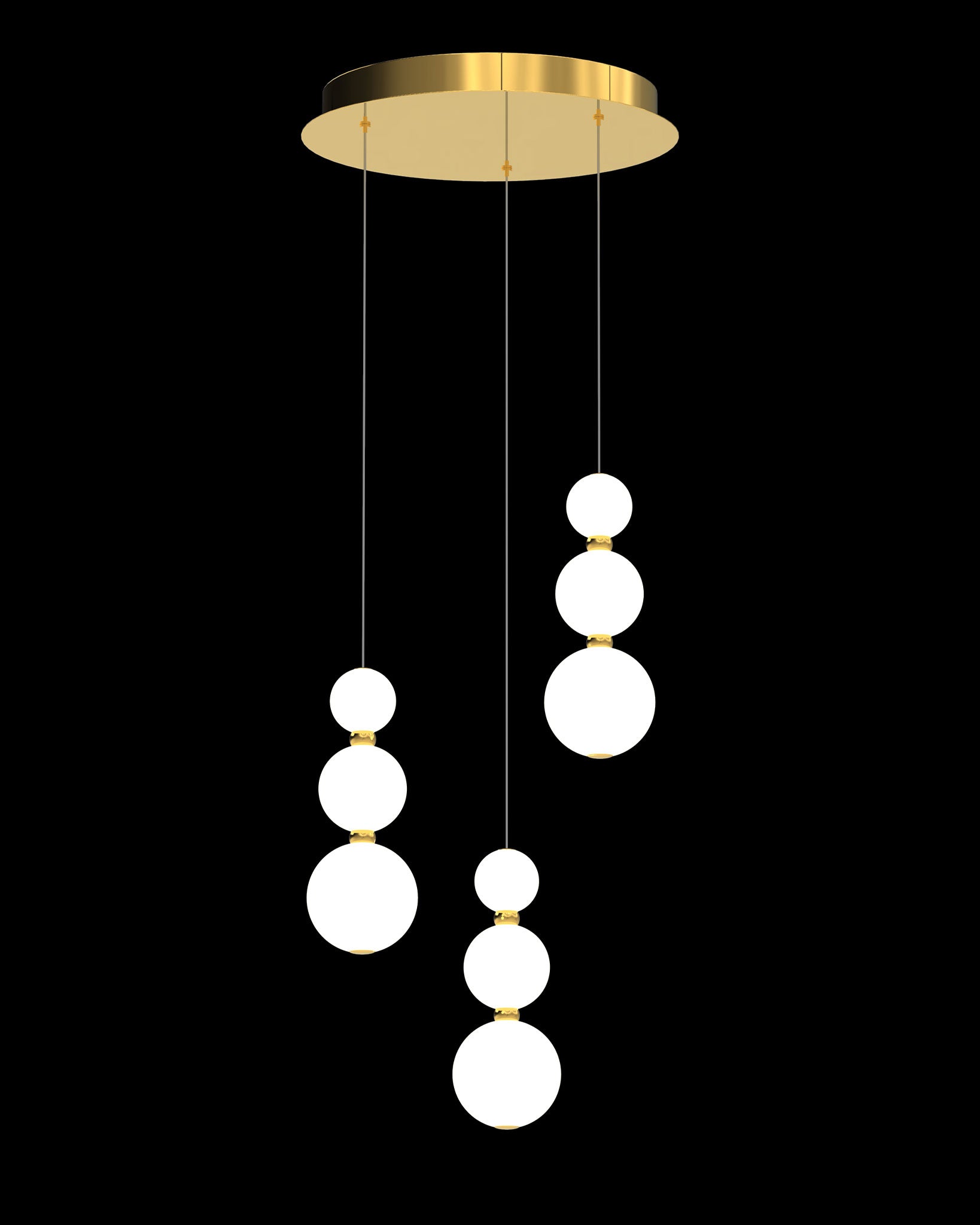 Pearl 3 Drop Round Pendant Gold pearl  ceiling-pendant-lights  Bedroom  Lounge  Kitchen  Hallway MD21001033-3AGOL illuminati light