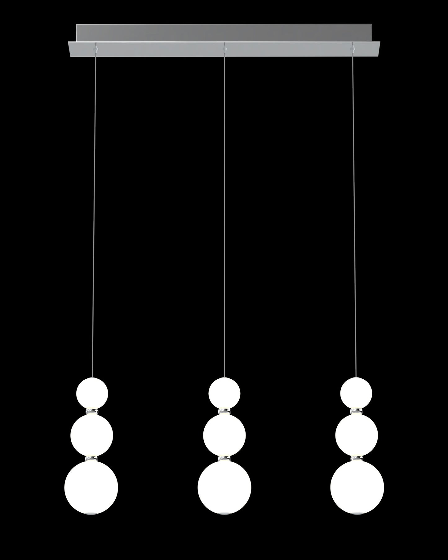 Pearl 3Lt Drop Pendant Chrome pearl ceiling-pendant-lights Lounge Kitchen Hallway MD21001033-3BCHR illuminati light