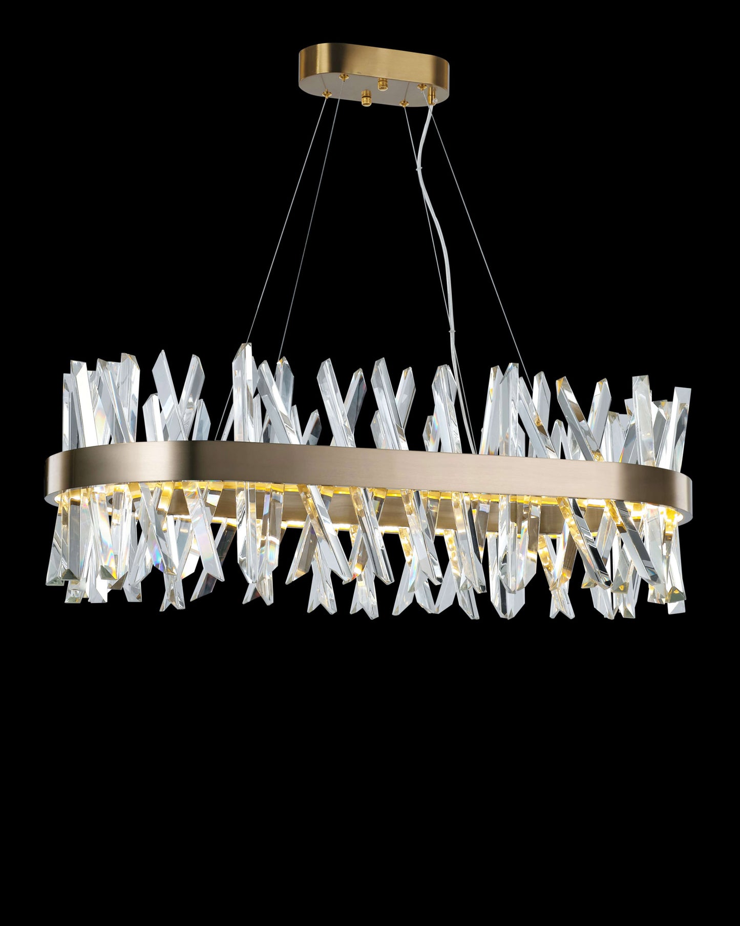 Akasha Oval Pendant Light Antique Brass Illuminati