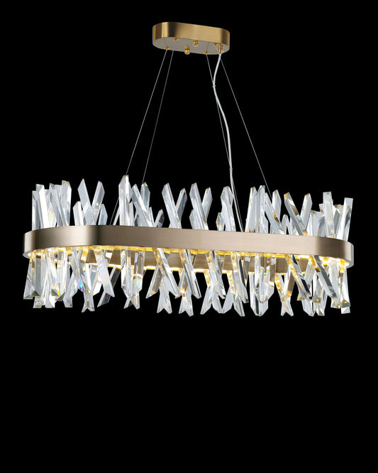 Akasha Oval Pendant Light Antique Brass Illuminati