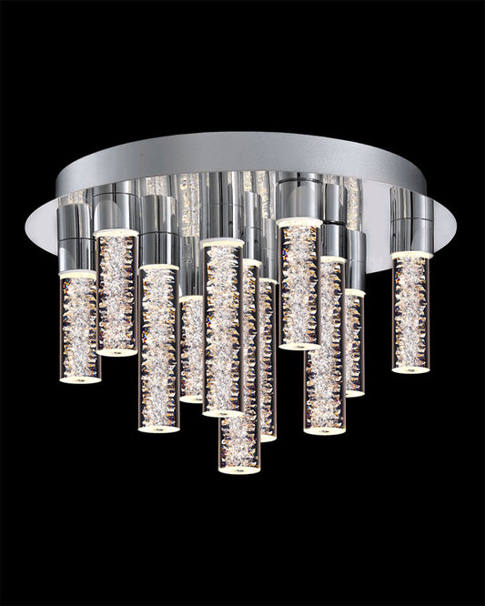 Crackle Flush D40cm Chrome Illuminati Light