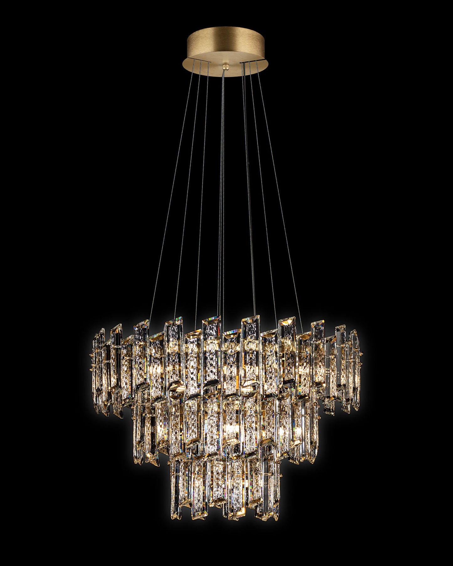 Crisiante Pendant 3 Tier 3/6/9Lt Gold crisiante ceiling-pendant-lights staircase-lights Bedroom Lounge Kitchen Hallway MD22020110-27CGOL illuminati light