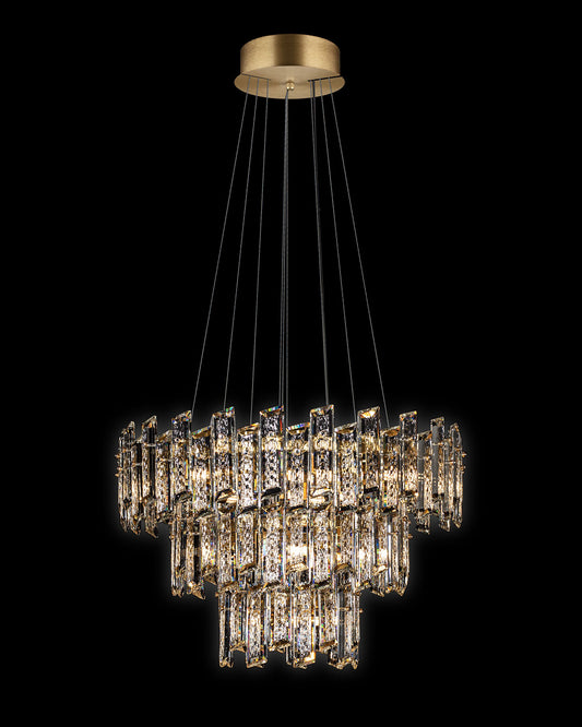 Crisiante Pendant 3 Tier 3/6/9Lt Gold crisiante  ceiling-pendant-lights  staircase-lights  Bedroom  Lounge  Kitchen  Hallway MD22020110-27CGOL illuminati light
