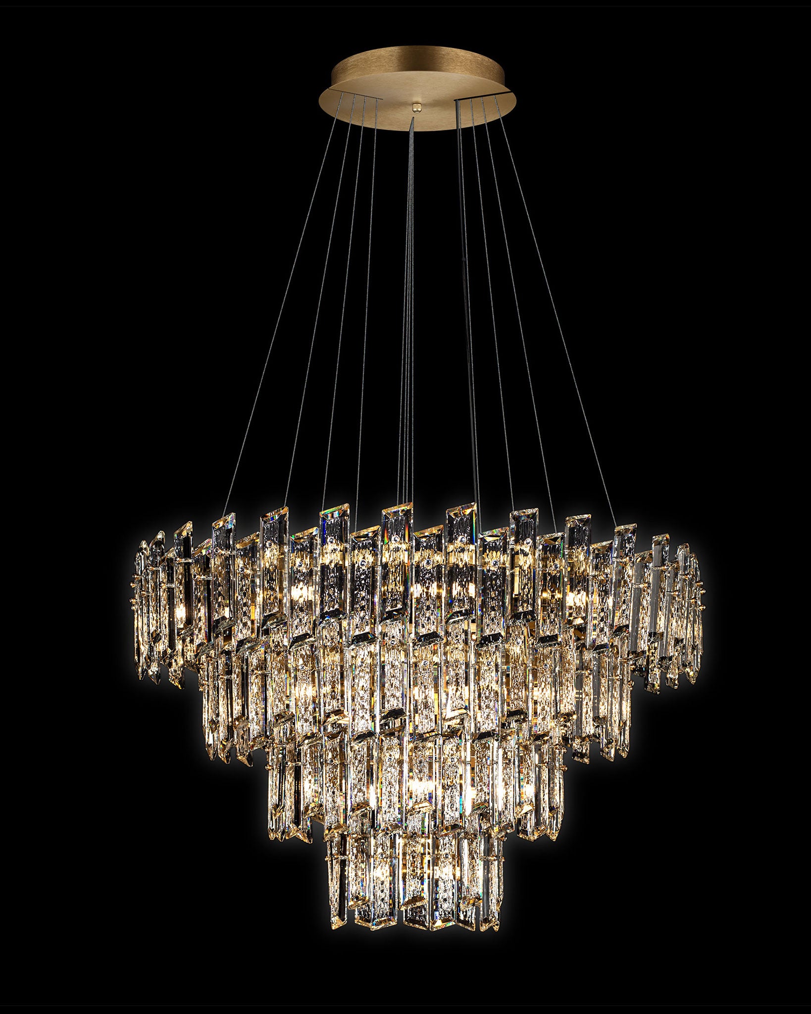 Crisiante Pendant 4 Tier 3/6/9/12Lt Gold crisiante  ceiling-pendant-lights  Bedroom  Lounge  Kitchen  Hallway MD22020110-30DGOL illuminati light
