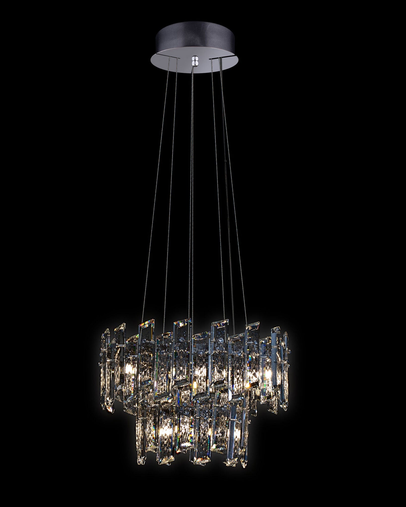 Crisiante Pendant 2 Tier 3/6Lt Chrome crisiante  ceiling-pendant-lights  Bedroom  Lounge  Kitchen  Hallway MD22020110-9BCHR illuminati light