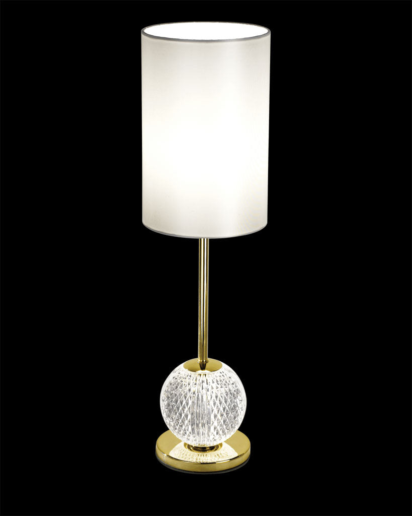 Diamante Single Table Lamp Gold with Pearl Shade 3 Step Dimmer diamante table-lights Bedroom Lounge Kitchen Hallway MT20001012-1CGOL illuminati light
