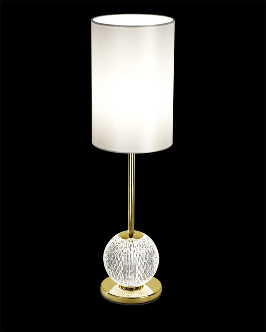 Diamante Single Table Lamp Gold with Pearl Shade 3 Step Dimmer diamante  table-lights  Bedroom  Lounge  Kitchen  Hallway MT20001012-1CGOL illuminati light