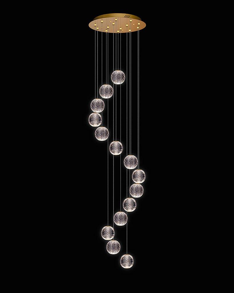 Diamante 14Lt Round Gold diamante ceiling-pendant-lights Bedroom Lounge Kitchen Hallway MD20001012-14AGOL illuminati light