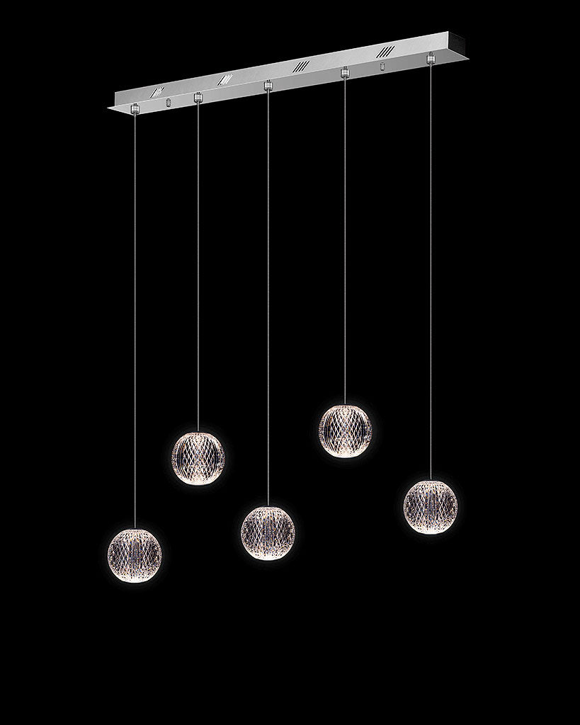 Diamante 5Lt Bar Chrome diamante  ceiling-pendant-lights  Bedroom  Lounge  Kitchen  Hallway MD20001012-5BCHR illuminati light