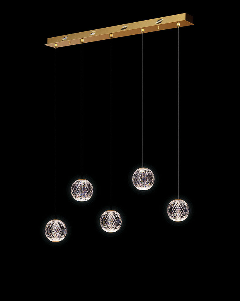 Diamante 5Lt Bar Gold diamante ceiling-pendant-lights Bedroom Lounge Kitchen Hallway MD20001012-5BGOL illuminati light