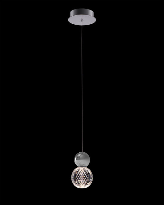 Diamante Embellished Single Droplet Pendant Chrome Illuminati Light
