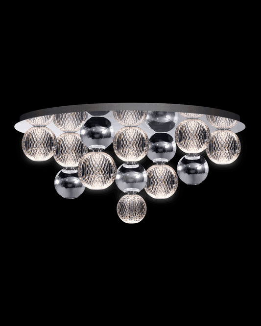 Diamante Embellished 7Lt Flush Chrome Illuminati Light