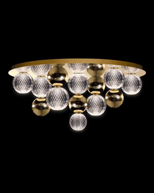 Diamante Embellished 7Lt Flush Gold Illuminati Light
