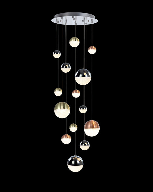 Eclipse 14Lt Round Pendant Mix Size and Colour Dimmable eclipse  ceiling-pendant-lights  Bedroom  Lounge  Kitchen  Hallway MD14003057-14BMIX illuminati light