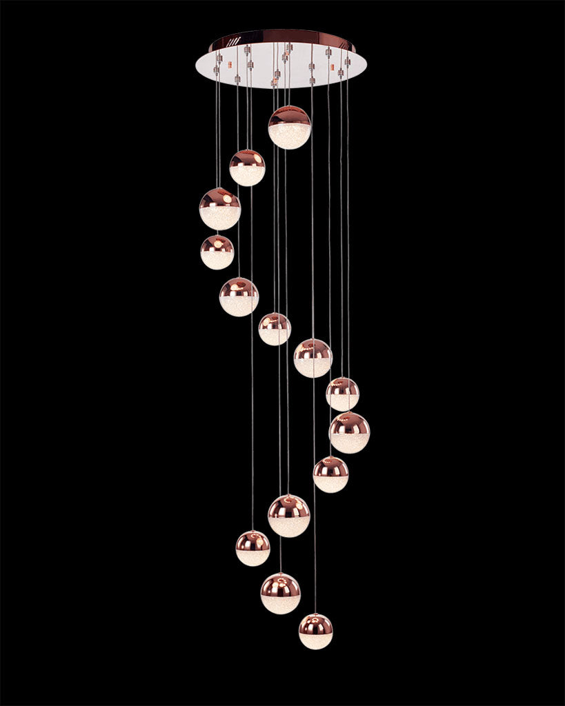 Eclipse 14Lt Pendant 3M Copper Dimmable eclipse ceiling-pendant-lights Bedroom Lounge Kitchen Hallway MD14003057-14ACPR illuminati light