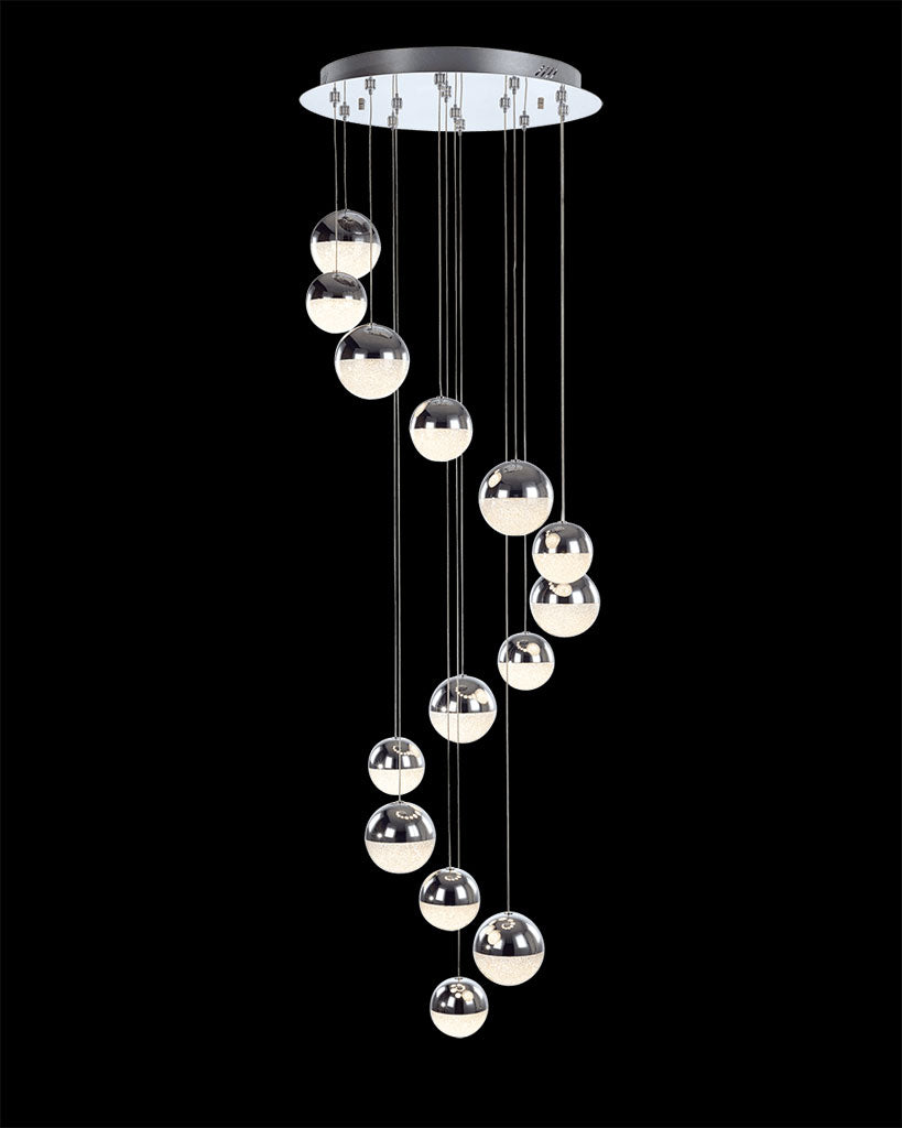 Eclipse 14Lt Round Chrome eclipse ceiling-pendant-lights Bedroom Lounge Kitchen Hallway MD14003057-14ACHR illuminati light