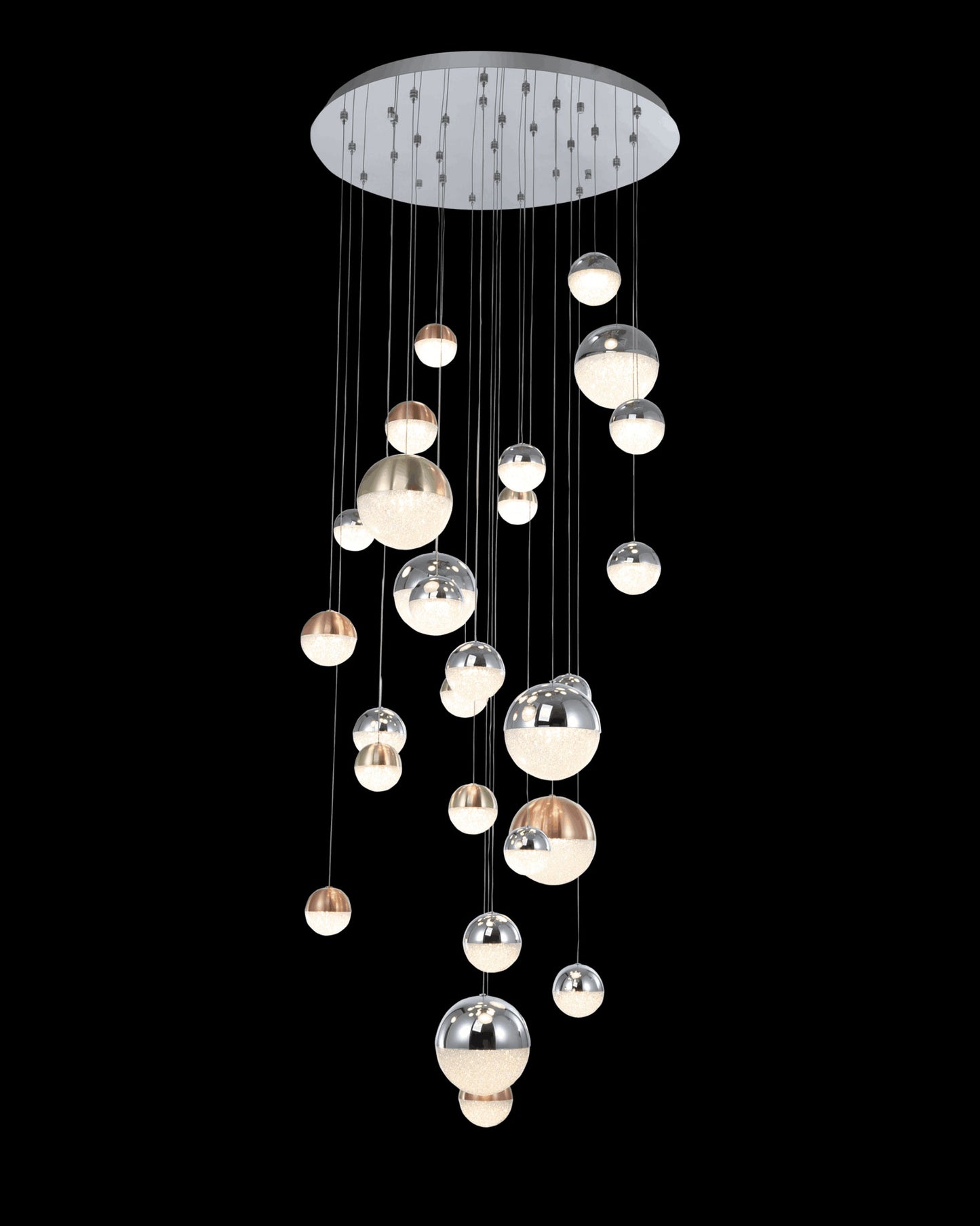Eclipse 27Lt Round Pendant Mix Size and Colour Dimmable eclipse ceiling-pendant-lights Bedroom Lounge Kitchen Hallway MD14003057-27AMIX illuminati light