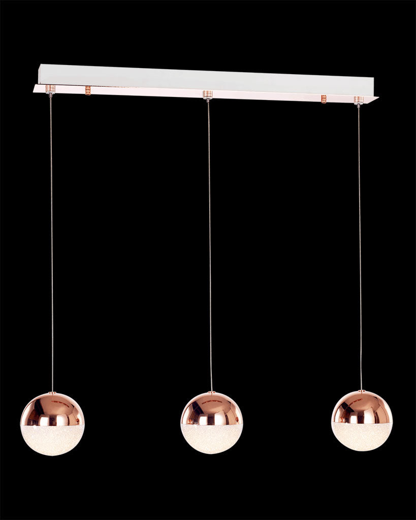 Eclipse 3Lt Bar Pendant Copper Dimmable eclipse ceiling-pendant-lights Bedroom Lounge Kitchen Hallway MD14003057-3DCPR illuminati light