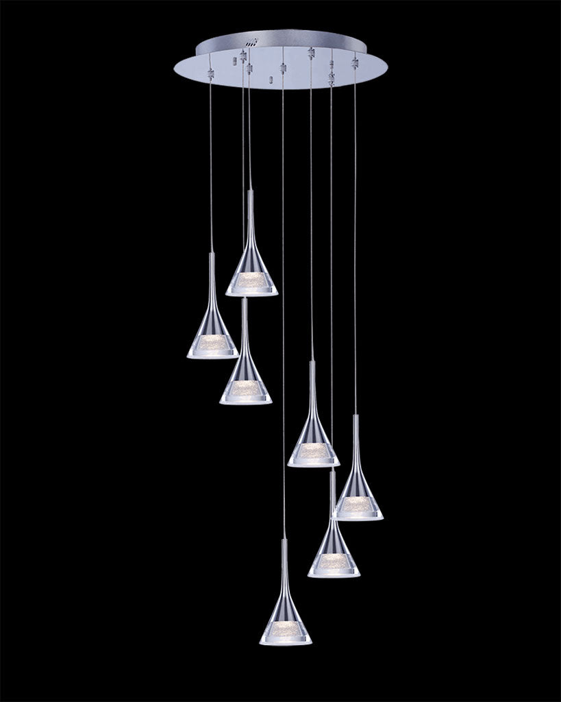 Jewel 7Lt Round Pendant Dimmable jewel ceiling-pendant-lights Bedroom Lounge Kitchen Hallway MD15003012-7A illuminati light