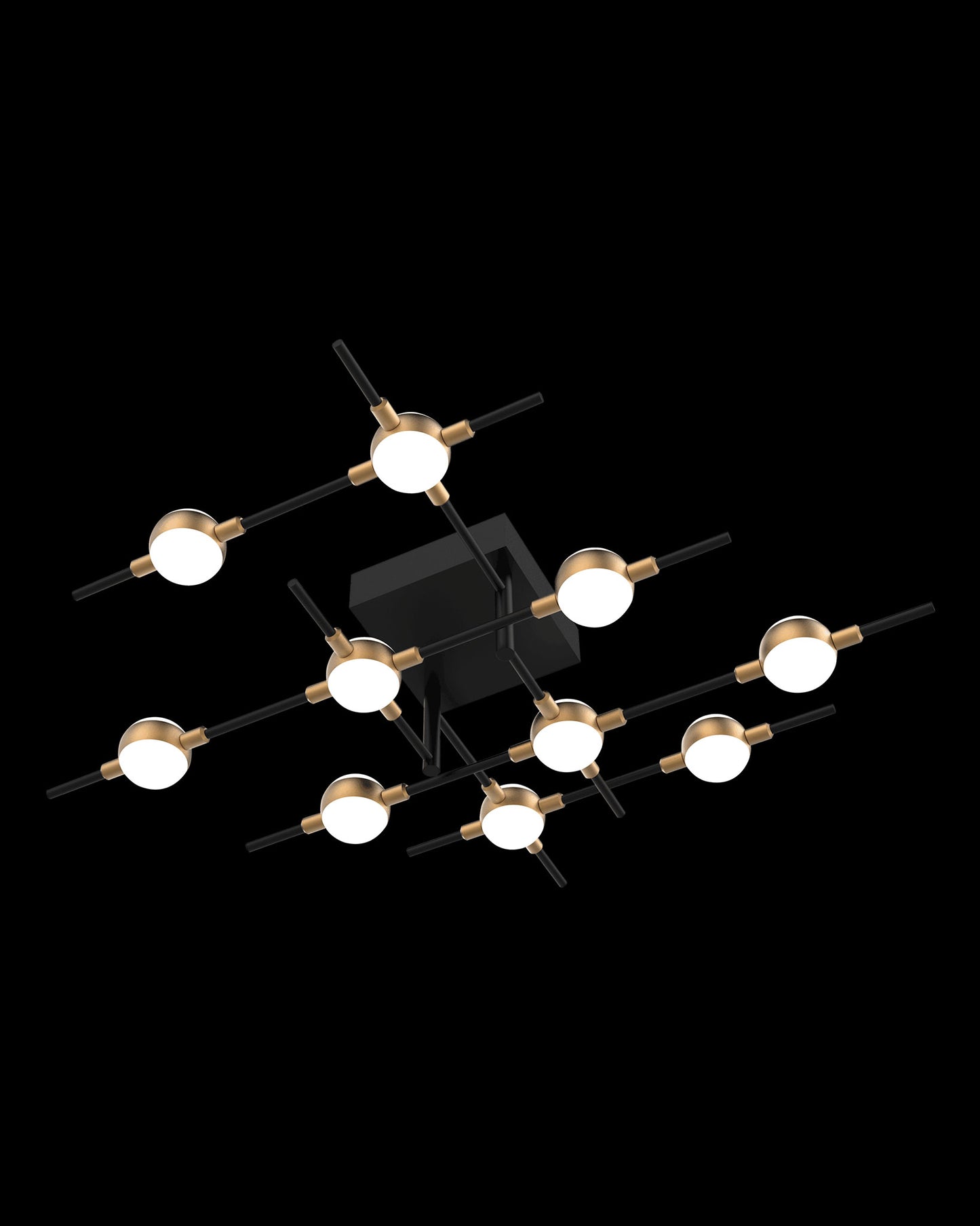Molecular 10Lt Ceiling Black With Gold Model A molecular ceiling-pendant-lights Bedroom Lounge Kitchen Hallway MX18001067-10ABG illuminati light