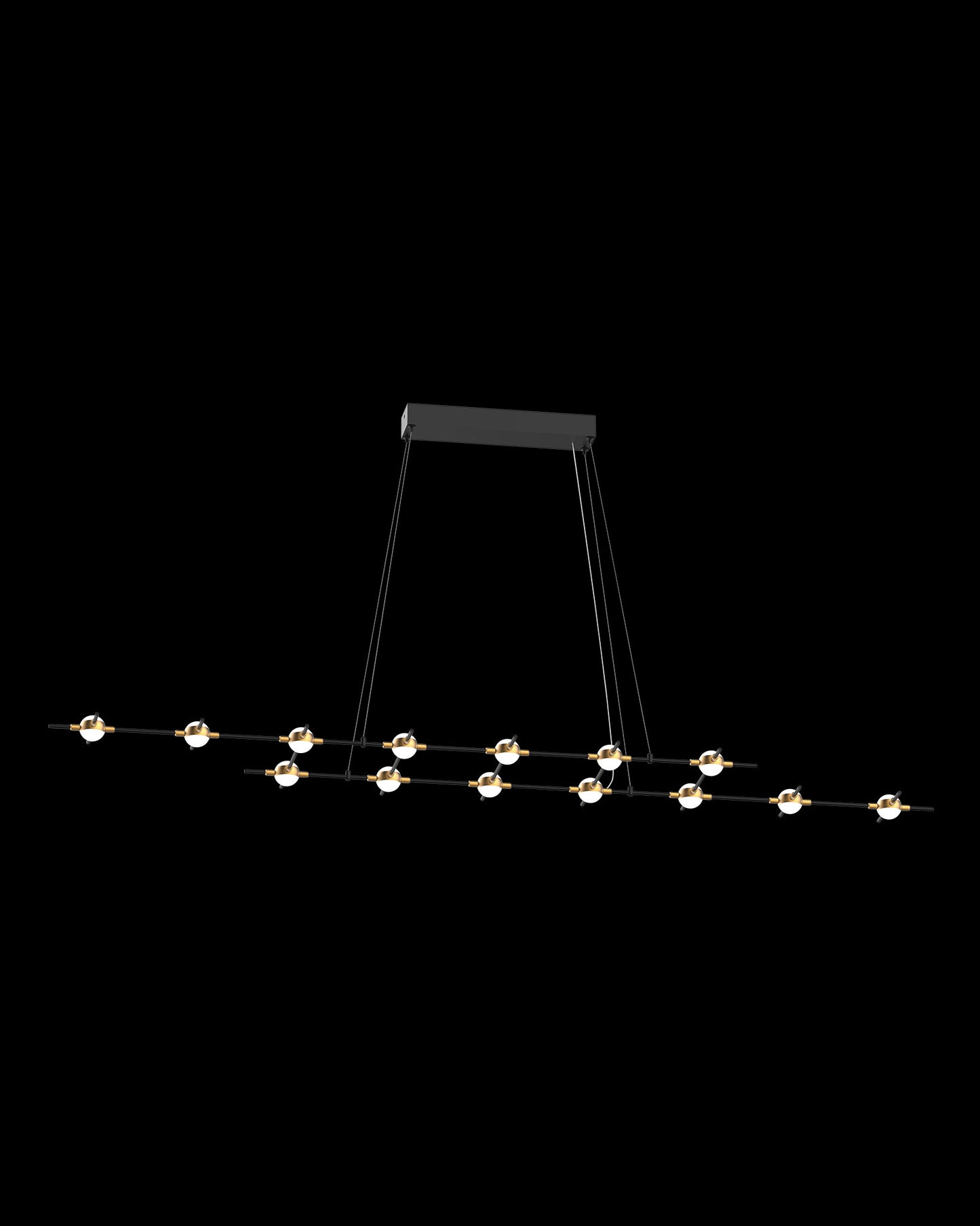 Molecular 14Lt Pendant Black With Gold Model I molecular ceiling-pendant-lights Bedroom Lounge Kitchen Hallway MD18001067-14IBG illuminati light