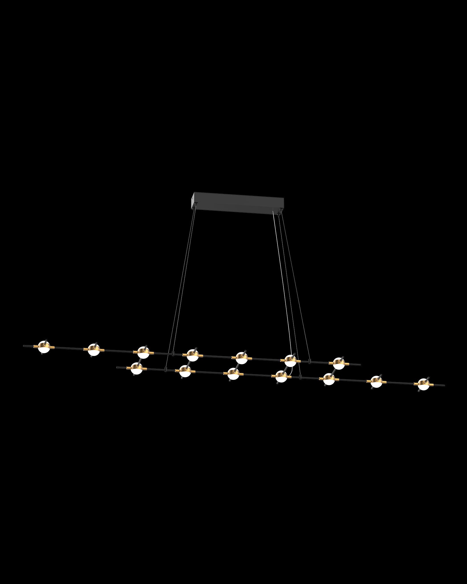 Molecular 14Lt Pendant Black With Gold Model I molecular  ceiling-pendant-lights  Bedroom  Lounge  Kitchen  Hallway MD18001067-14IBG illuminati light