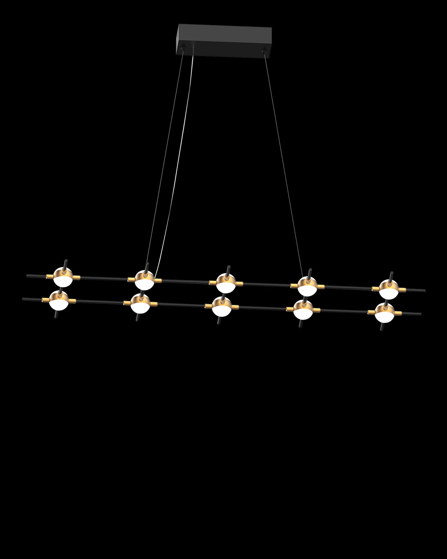 Molecular 10Lt Pendant Black With Gold Model C molecular ceiling-pendant-lights Bedroom Lounge Kitchen Hallway MD18001067-10CBG illuminati light