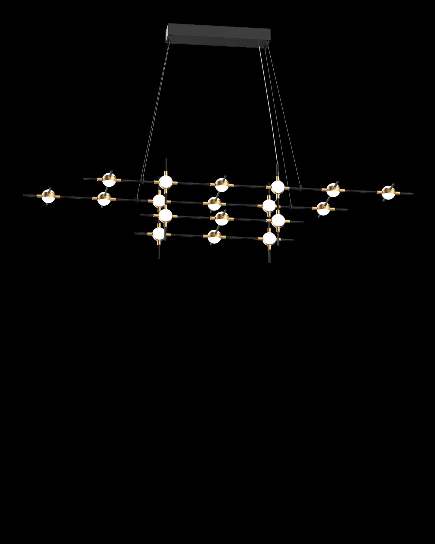 Molecular 18Lt Pendant Black With Gold Model B molecular ceiling-pendant-lights Bedroom Lounge Kitchen Hallway MD18001067-18BBG illuminati light