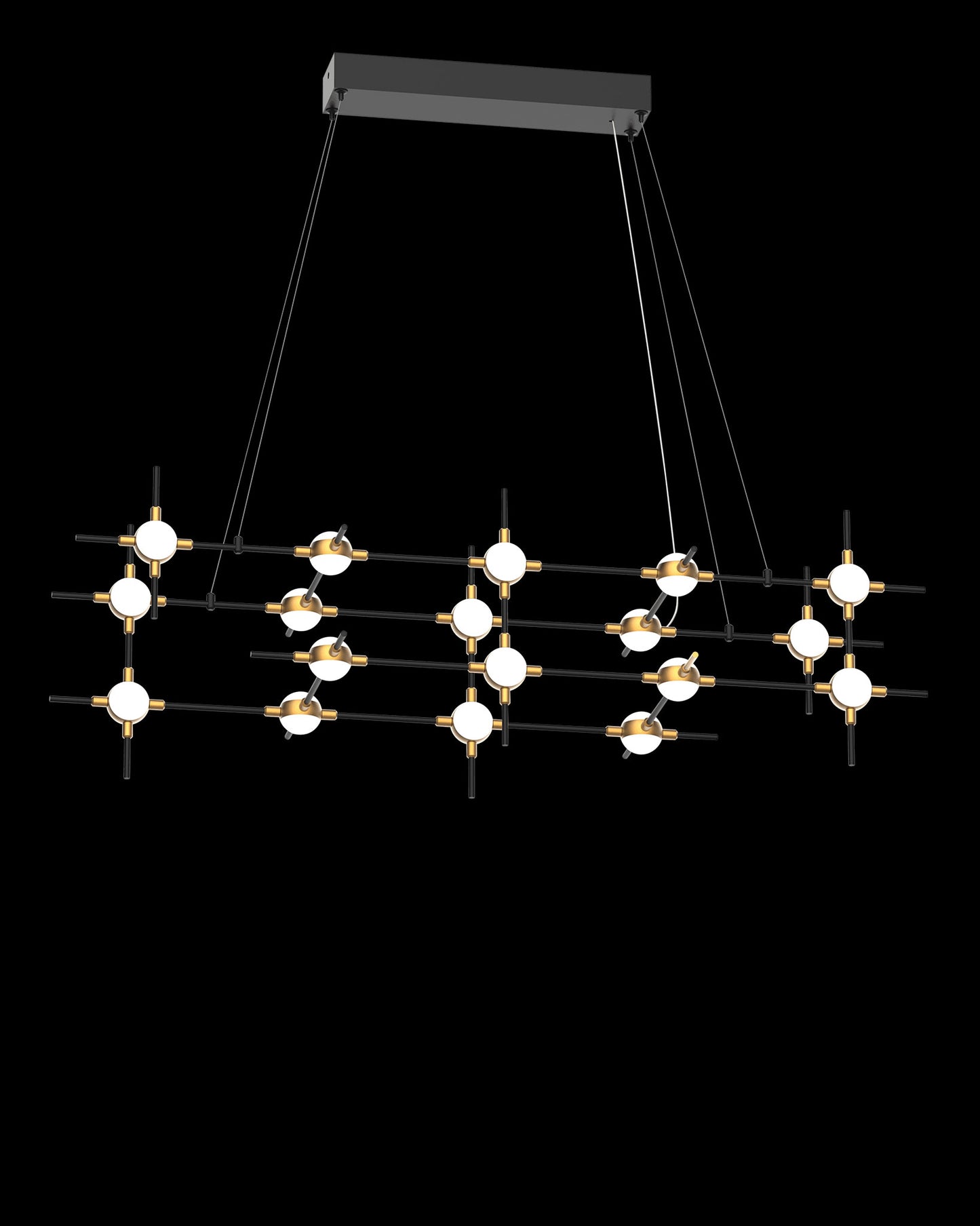 Molecular 18Lt Pendant Black With Gold Model A molecular ceiling-pendant-lights Bedroom Lounge Kitchen Hallway MD18001067-18ABG illuminati light