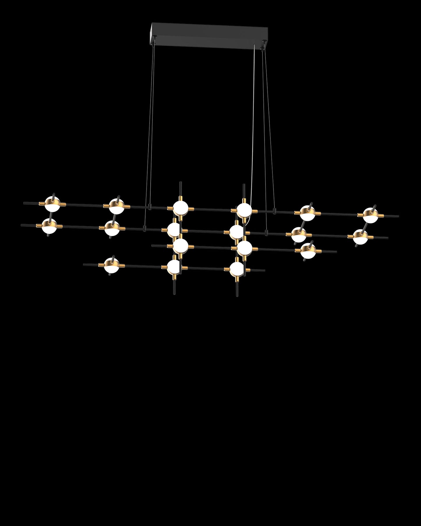 Molecular 18Lt Pendant Black With Gold Model C molecular ceiling-pendant-lights Bedroom Lounge Kitchen Hallway MD18001067-18CBG illuminati light