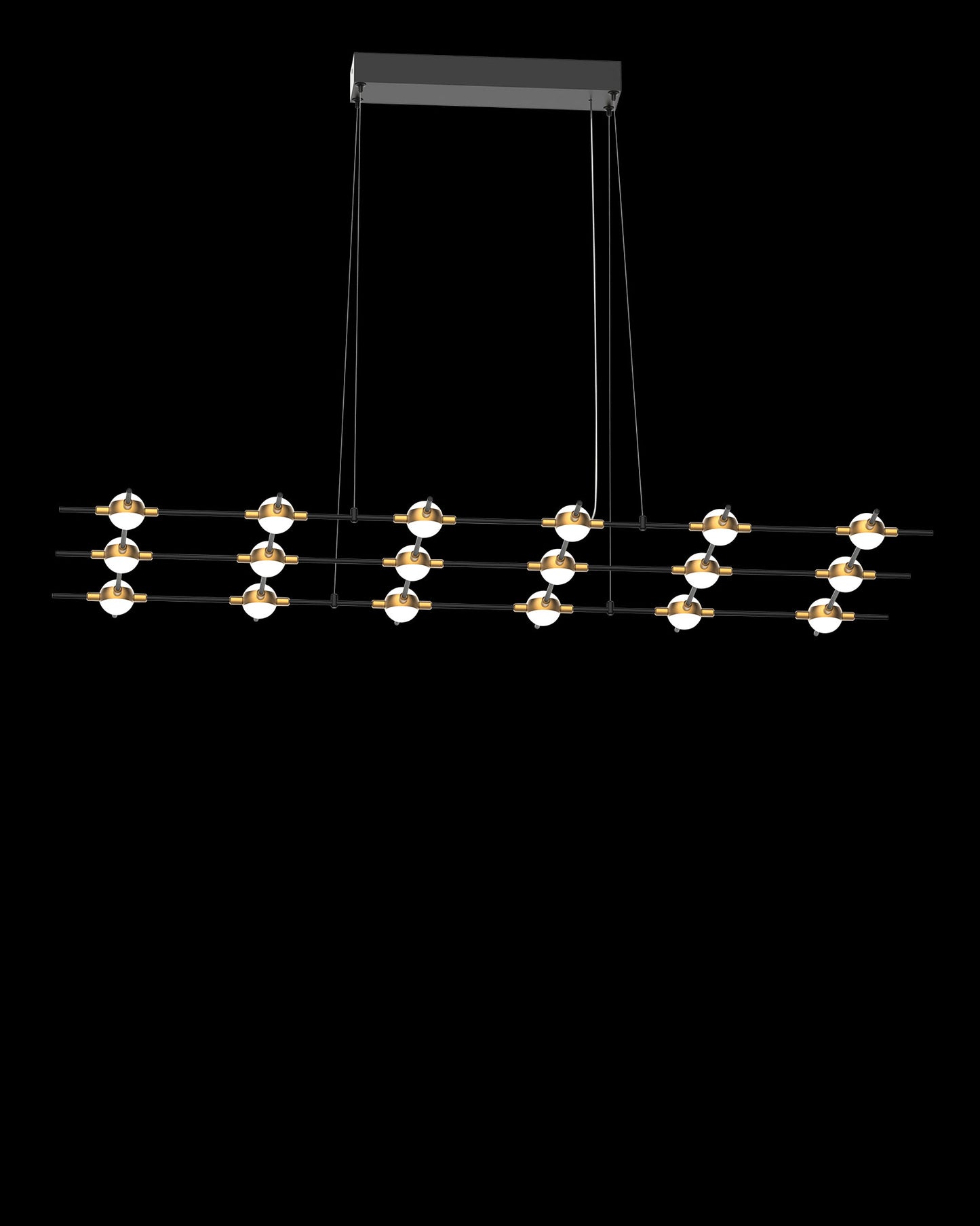 Molecular 18Lt Pendant Black With Gold Model F molecular ceiling-pendant-lights Bedroom Lounge Kitchen Hallway MD18001067-18FBG illuminati light