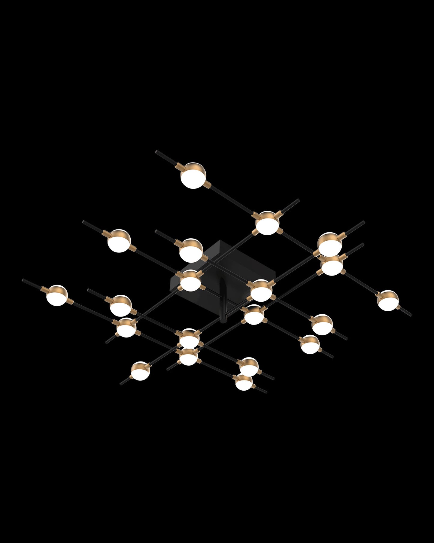 Molecular 20Lt Ceiling Black With Gold Model B Illuminati Light