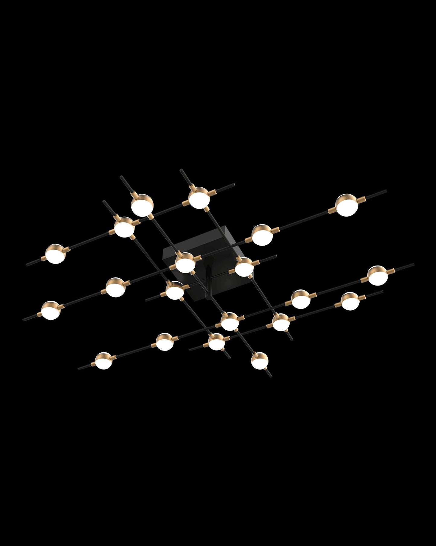 Molecular 20Lt Ceiling Black With Gold Model D molecular ceiling-pendant-lights Bedroom Lounge Kitchen Hallway MX18001067-20DBG illuminati light