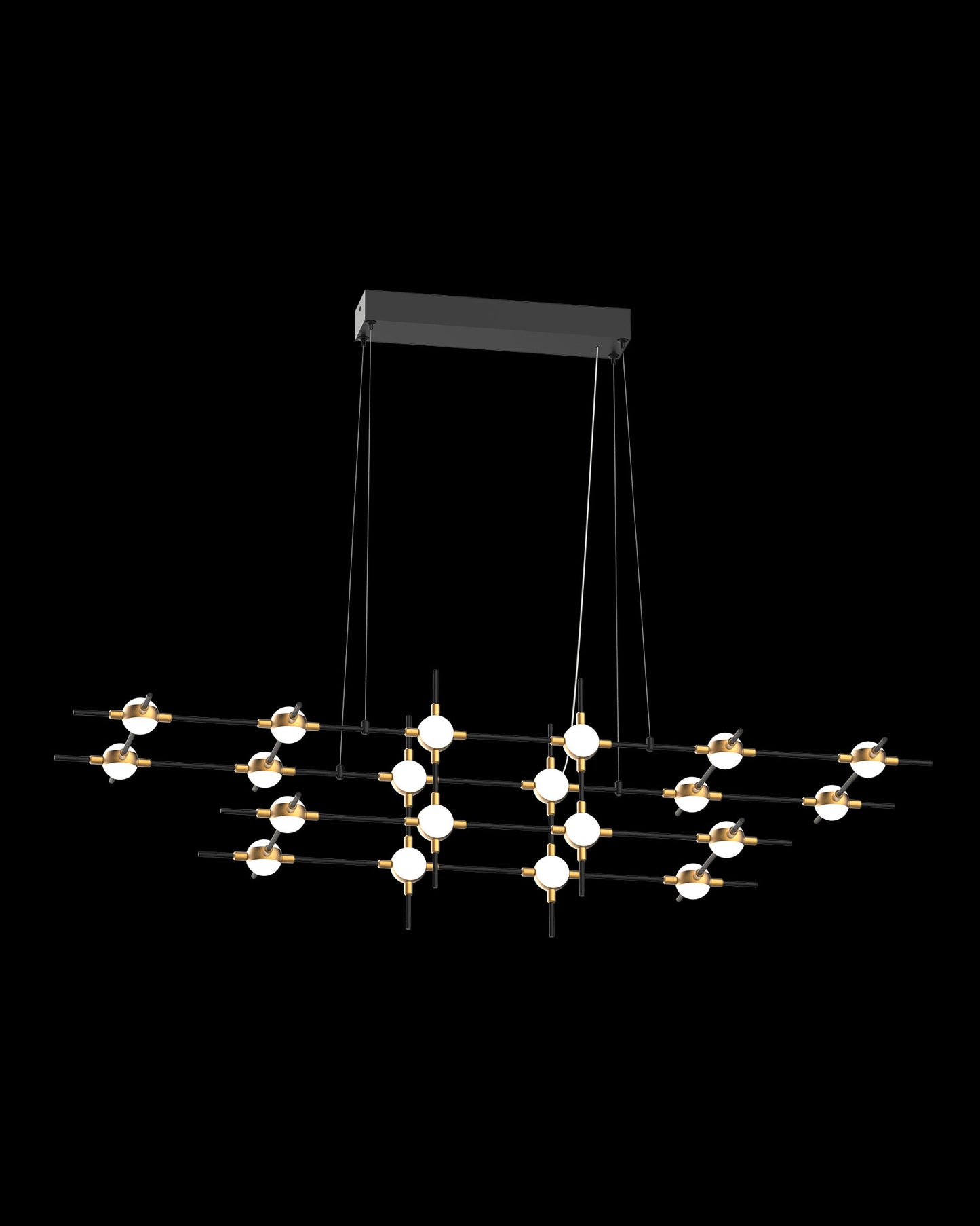 Molecular 20Lt Pendant Black With Gold Model D molecular ceiling-pendant-lights Bedroom Lounge Kitchen Hallway MD18001067-20DBG illuminati light