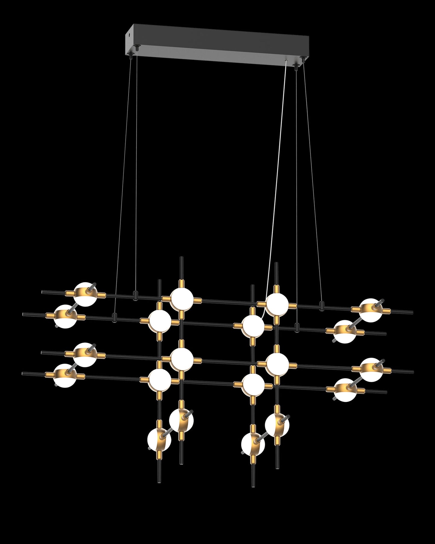 Molecular 20Lt Pendant Black With Gold Model E molecular ceiling-pendant-lights Bedroom Lounge Kitchen Hallway MD18001067-20EBG illuminati light