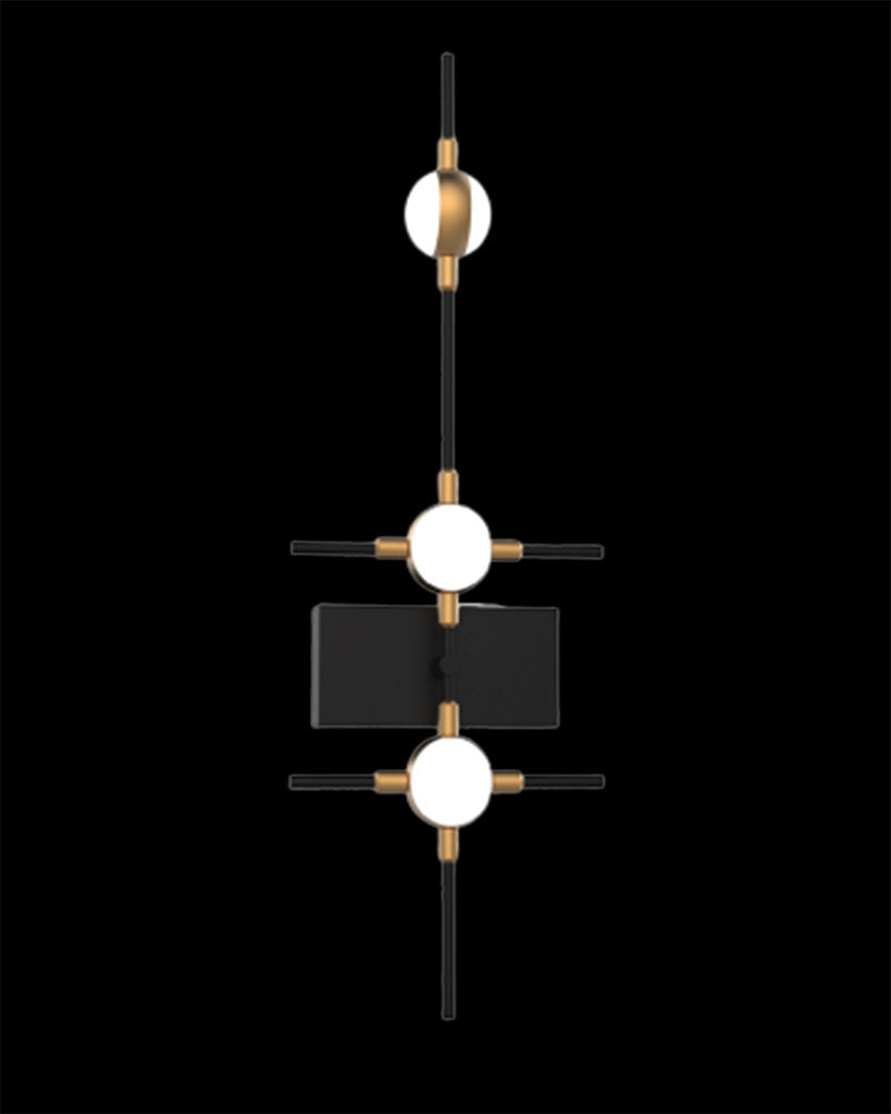 Molecular 3Lt Wall Black With Gold Model C molecular wall-lights Bedroom Lounge Kitchen Hallway MB18001067-3CBG illuminati light