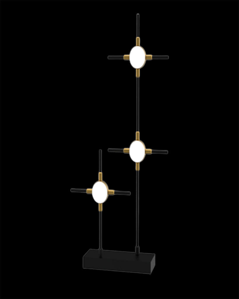 Molecular 3Lt Table Black With Gold Model B molecular table-lights Bedroom Lounge Kitchen Hallway MT18001067-3BBG illuminati light