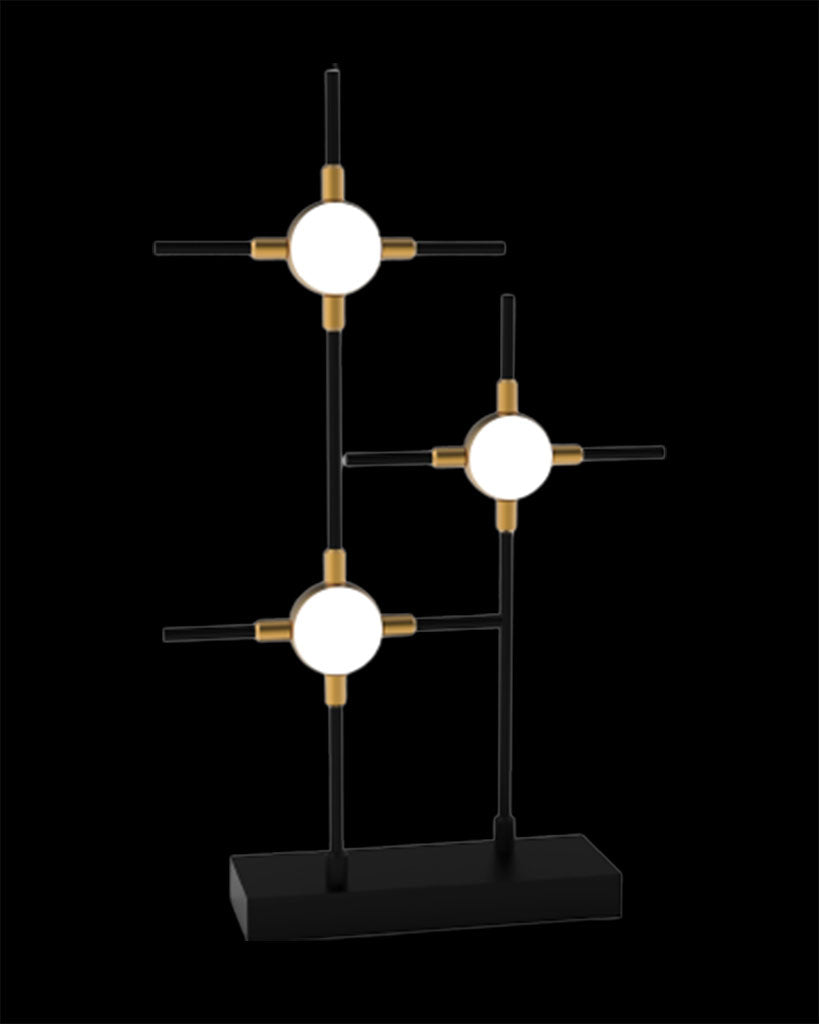 Molecular 3Lt Table Black With Gold Model C molecular  table-lights  Bedroom  Lounge  Kitchen  Hallway MT18001067-3CBG illuminati light