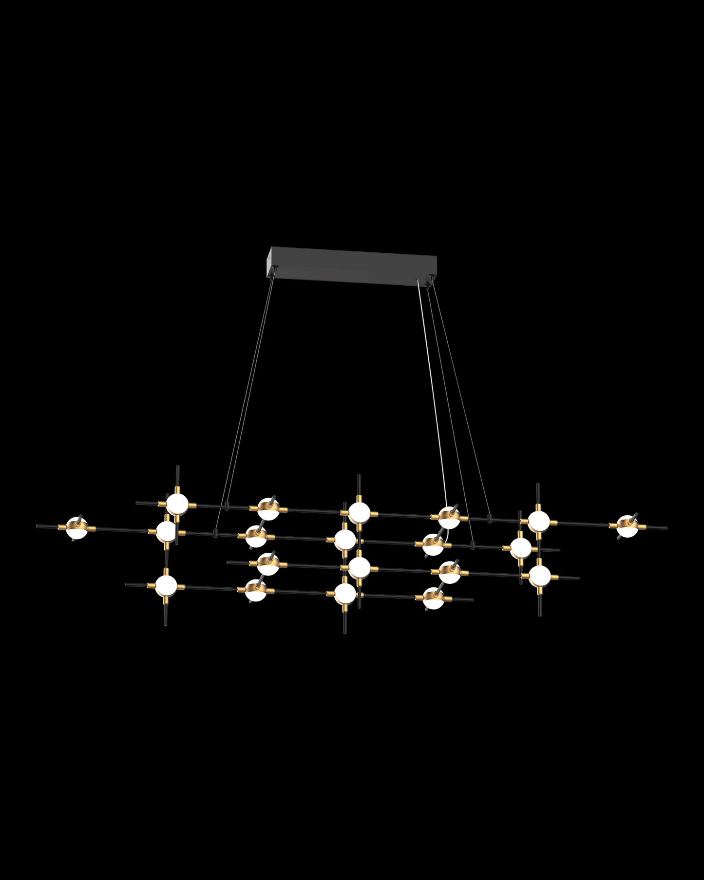 Molecular 20Lt Pendant Black With Gold Model C molecular ceiling-pendant-lights Bedroom Lounge Kitchen Hallway MD18001067-20CBG illuminati light